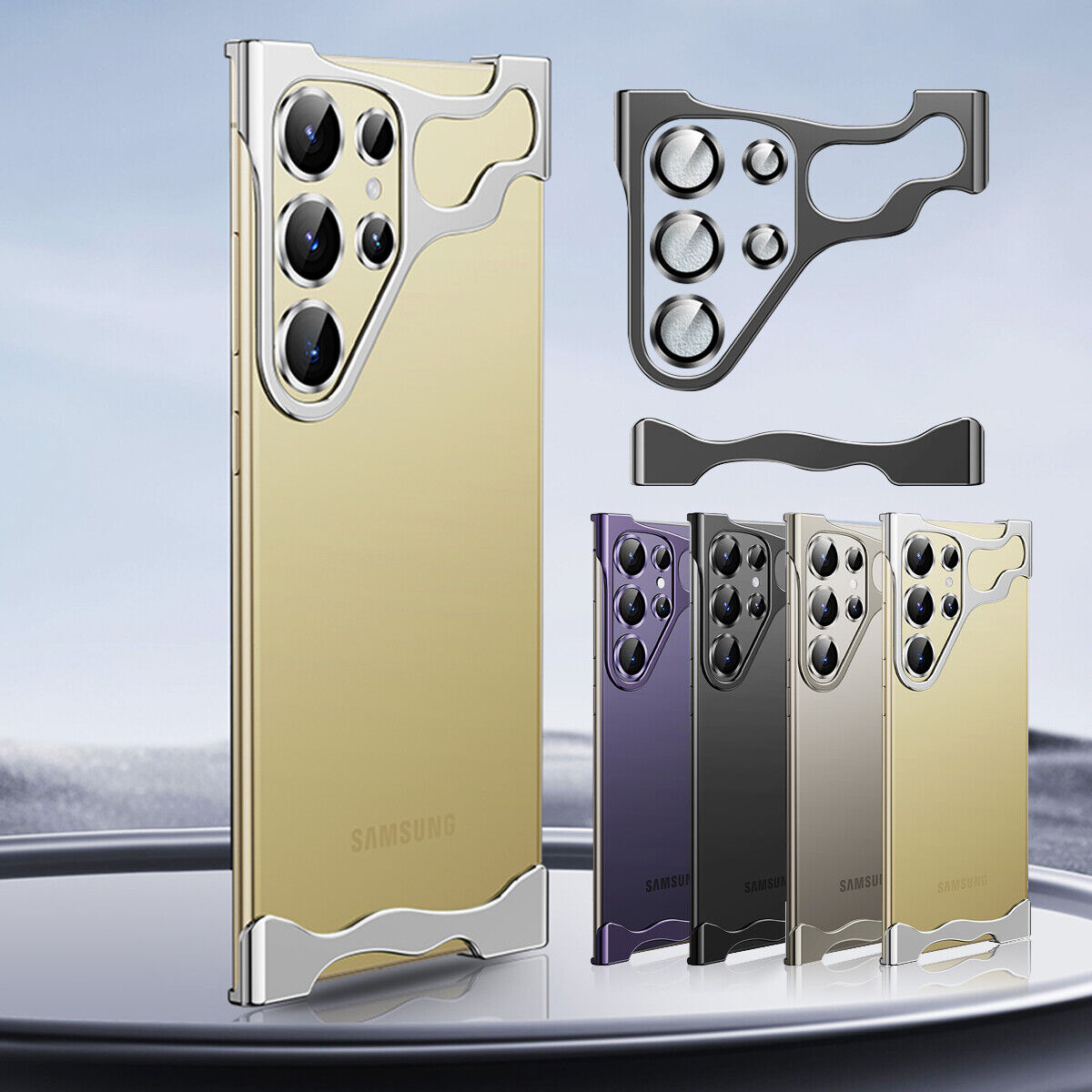 Titanium Metal Corner Frame Luxury Bumper Case For Galaxy S Series