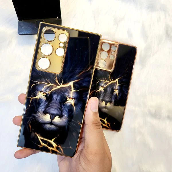 Lion Pattern Inspirational Glass Case for Galaxy S Series