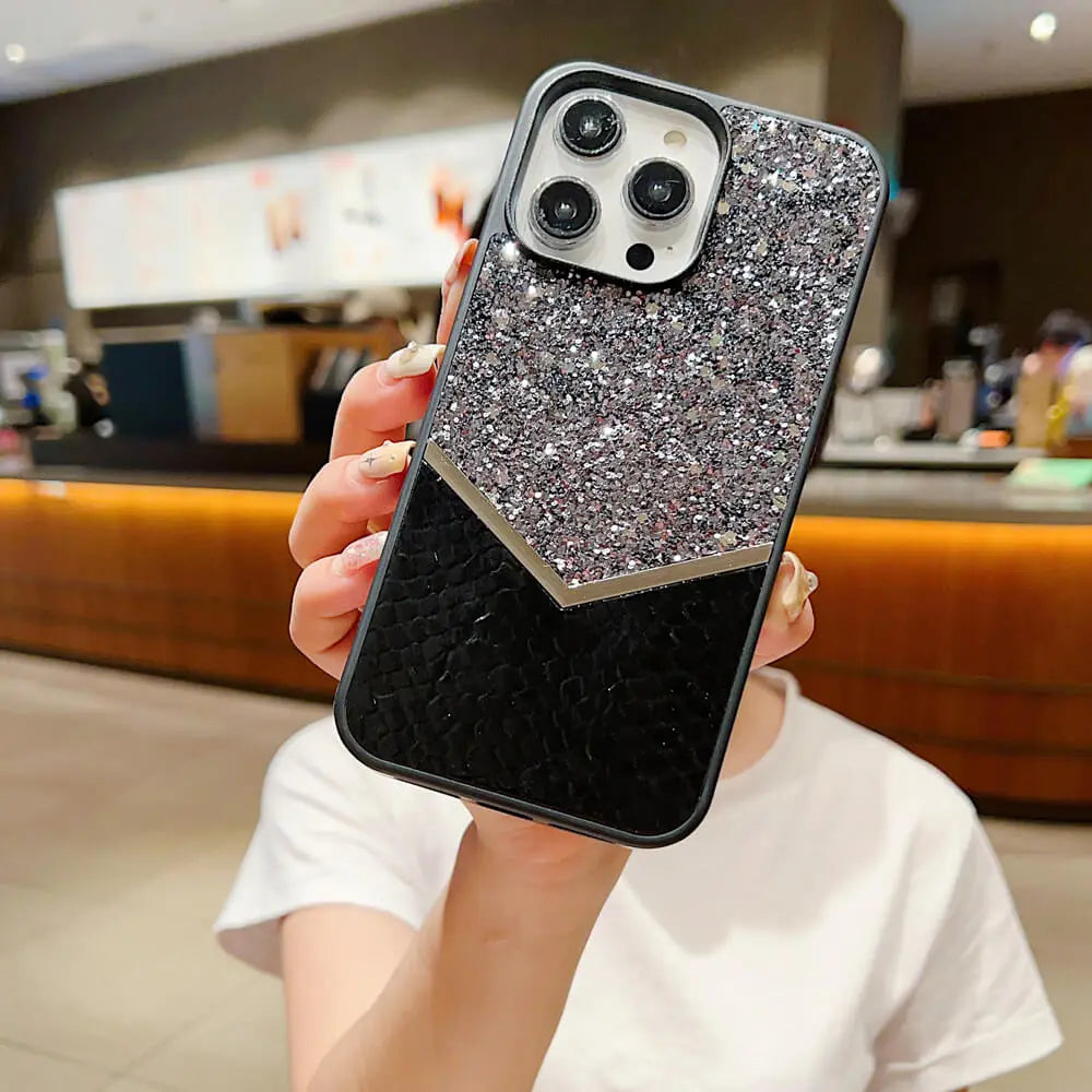 Shimmering Decorative Silicon Phone Case - iPhone
