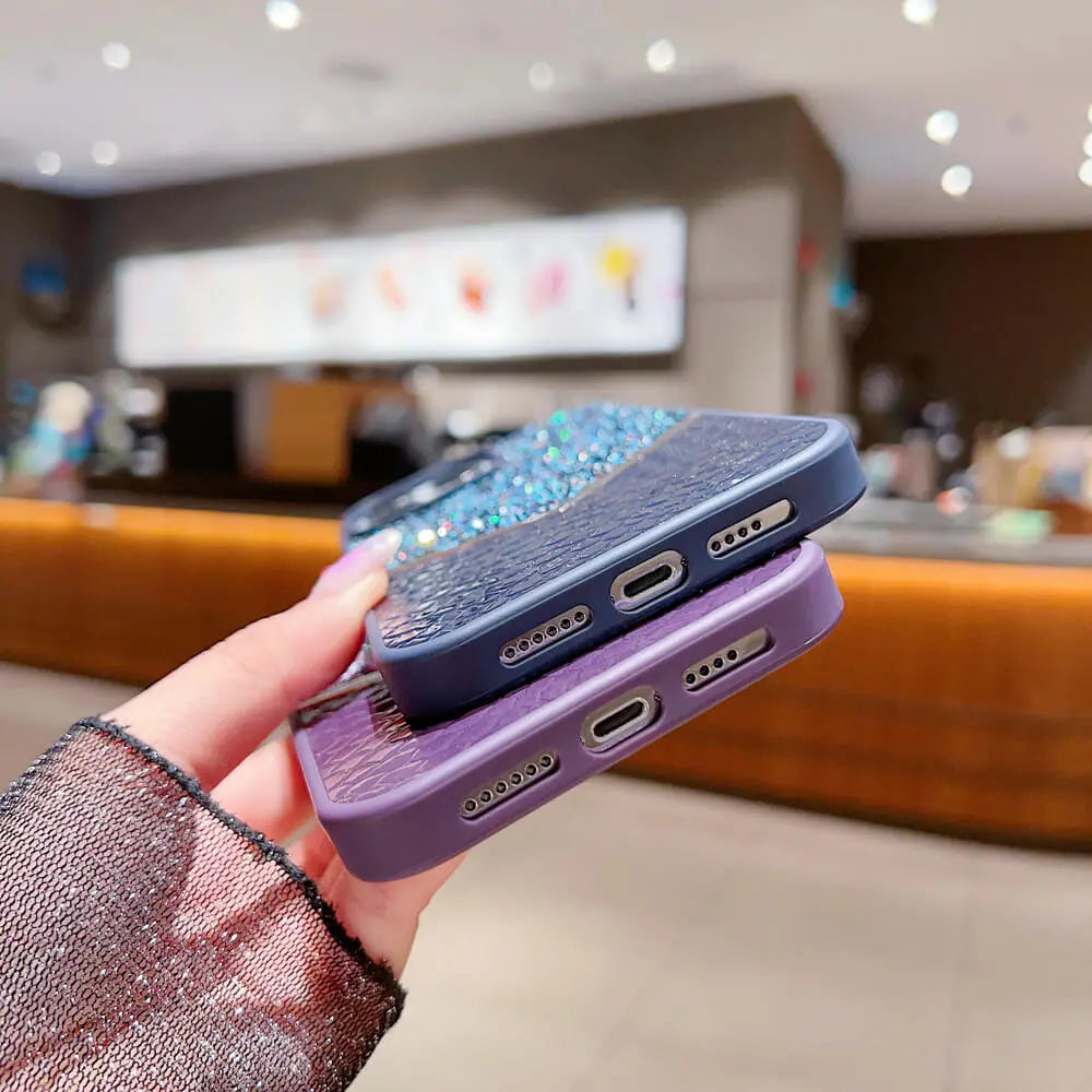 Shimmering Decorative Silicon Phone Case - iPhone