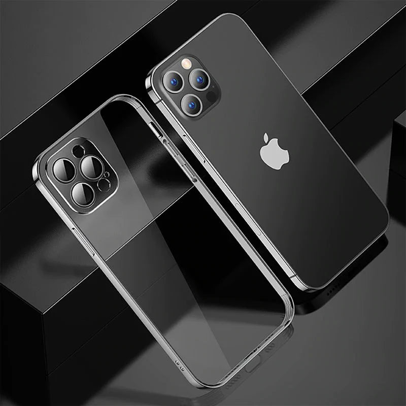 iPhone 12 Series Electroplating Silicone Transparent Glitter Case