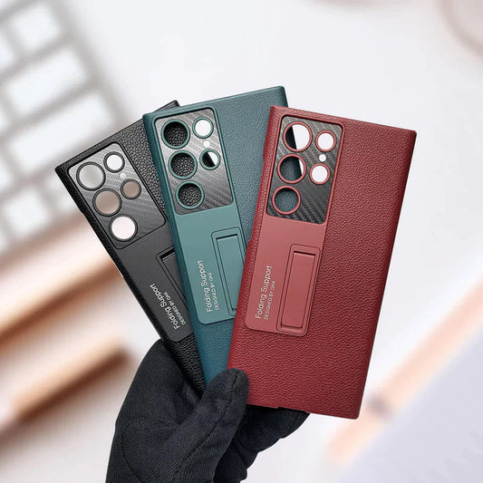 Leather Cover With S Pen Slot  Protective Standing Case For Galaxy S Series