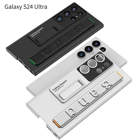 Ultra Slim Case With Bracket & Wrist-band Holder For Galaxy S24 Ultra
