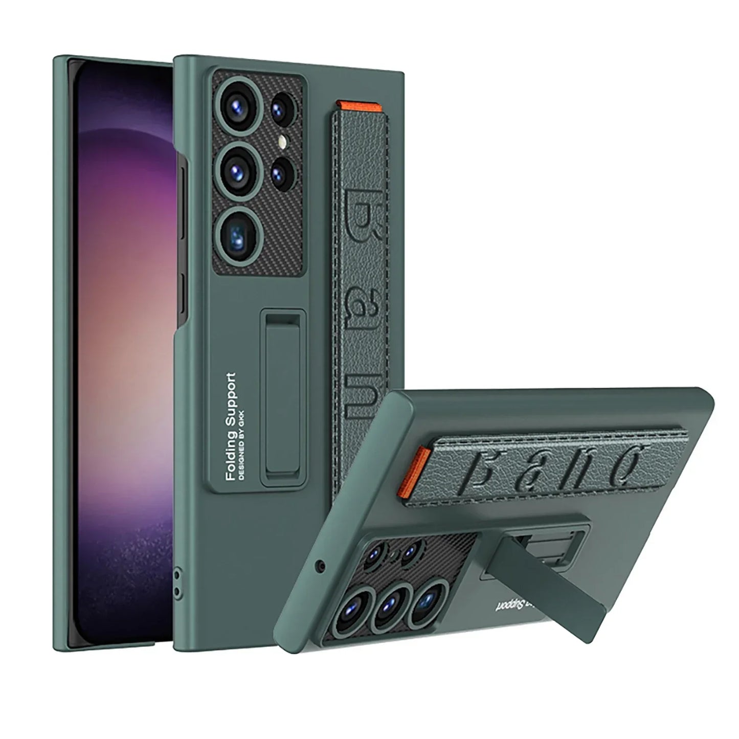 Ultra Slim Case With Bracket & Wrist-band Holder For Galaxy S24 Ultra