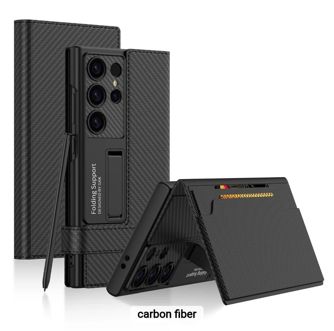 Business Leather Side Window Flip  Stand Case For S24 Ultra